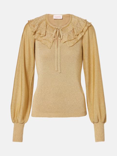 Ruffled lamé sweater