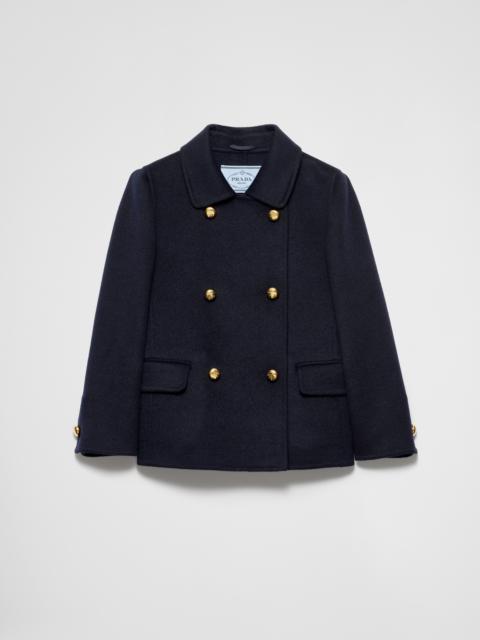 Embroidered cashgora double-breasted jacket