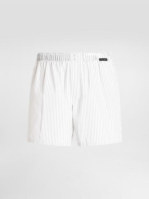 Striped cotton poplin boxer shorts