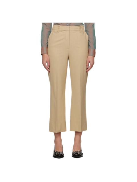 Beige Cropped Trousers