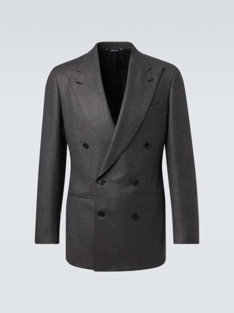 Double-breasted wool suit jacket