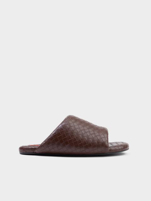 Woven Bubble Slide in Chocolate