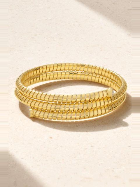Trisolina Triple 18-karat gold diamond bangle