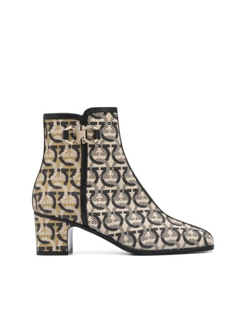 Gancini print ankle boots