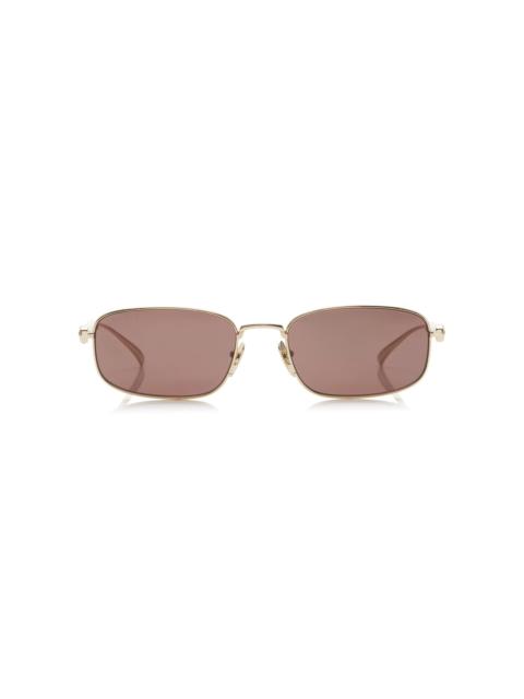 Square-Frame Metal Sunglasses brown