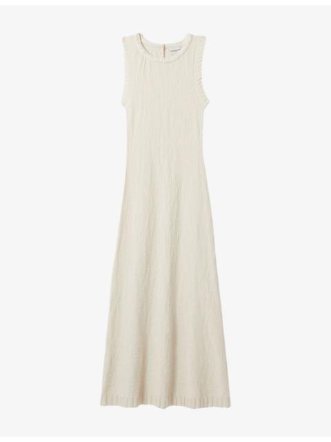 Textured Slim-Fit Knitted Maxi Dress