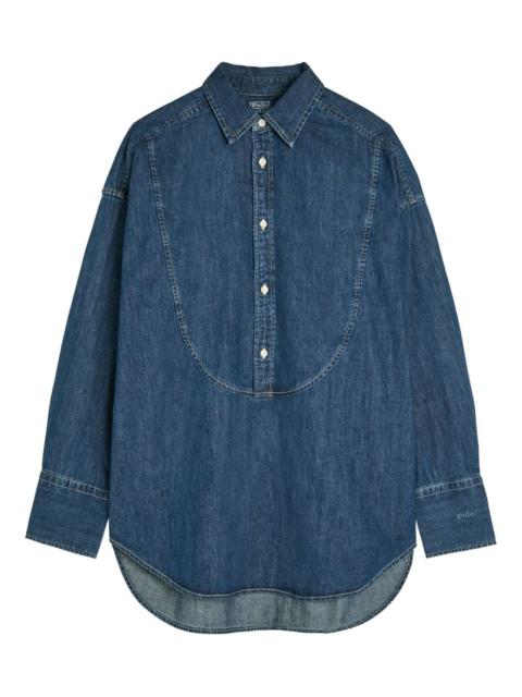 long-sleeved denim shirt