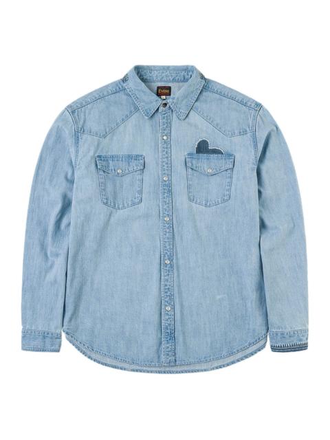 Seagull and Line Embroidery Shirt