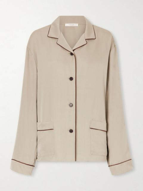 Clarinda Piped Silk Shirt