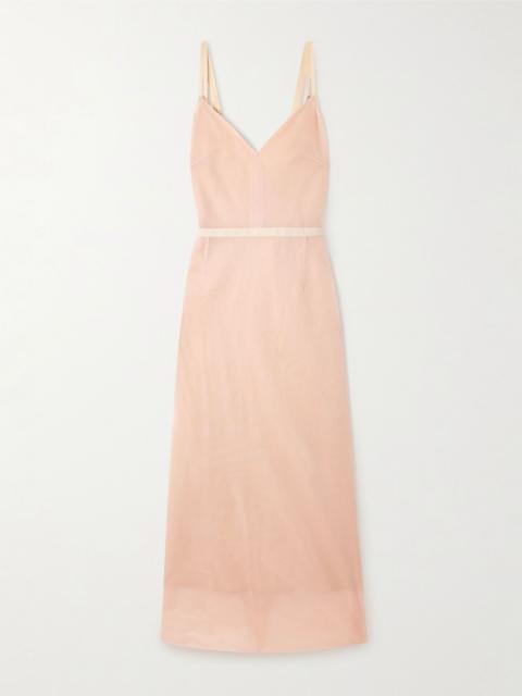 Layered cotton-gauze gown Pink
