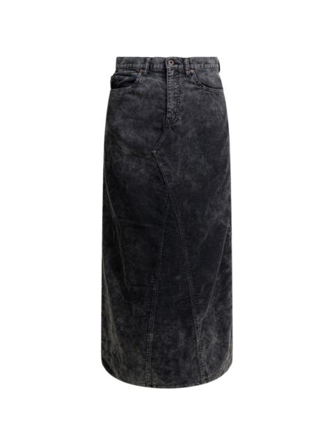 seam detail midi skirt