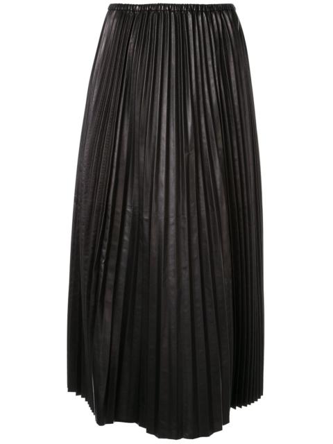 pleated leather skirt
