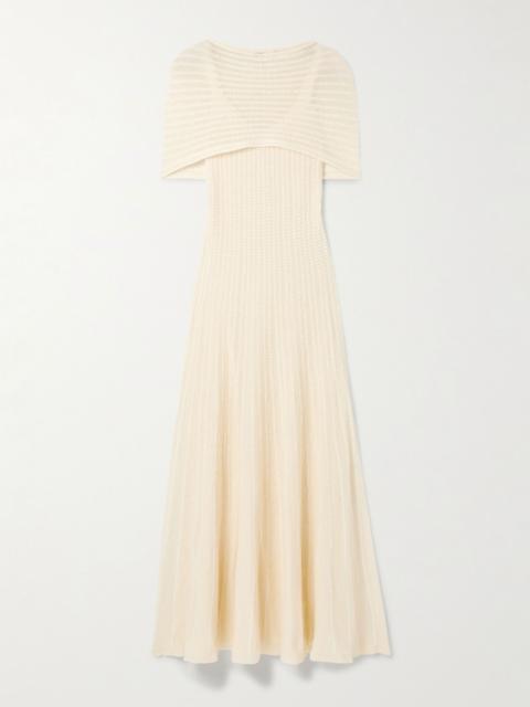 Thora pointelle-knit midi dress Cream