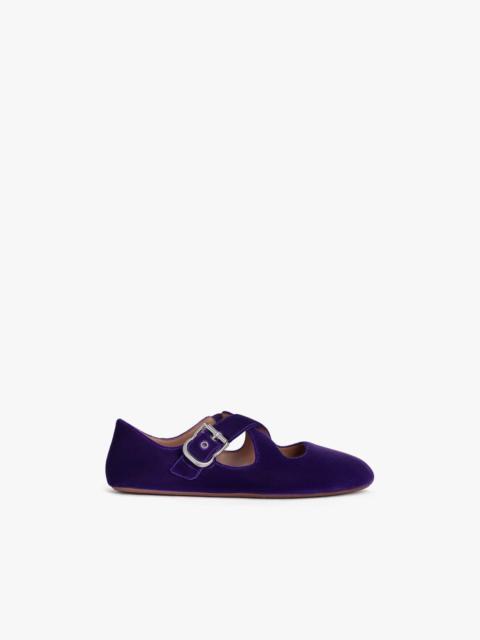 CRISS CROSS BALLET FLATS IN VELVET
