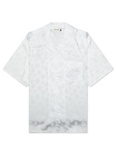 POLKA DOT CAMP SHIRT - WHITE
