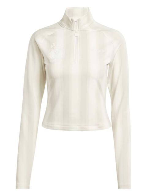 half-zip striped sweatshirt