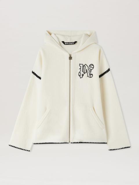 Monogram Zipped Knit Hoodie