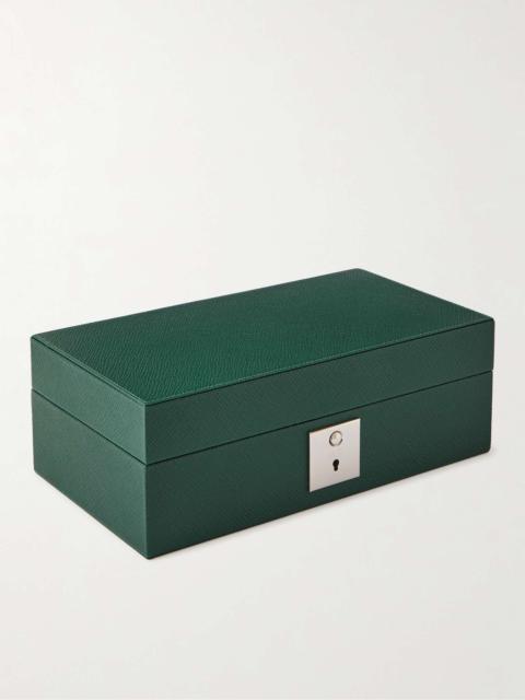 Panama Cross-Grain Leather Watch and Cufflinks Box