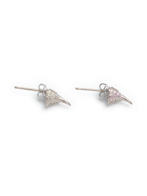 SOFT PINK CLEAR RHINESTONE HORN STUDS