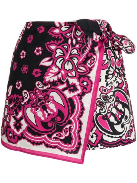 bandana-print cotton skort