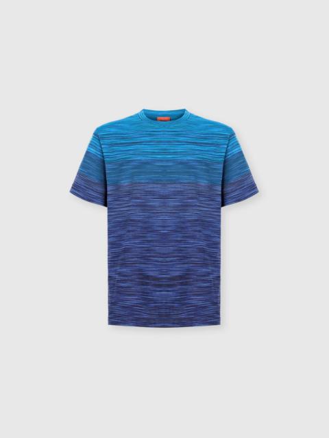 T-Shirt with Faded Flame Pattern