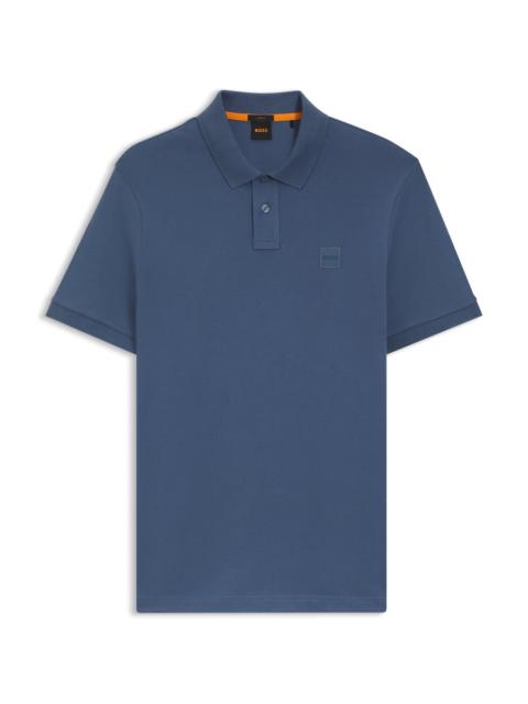 STRETCH-COTTON SLIM-FIT POLO SHIRT WITH LOGO PATCH