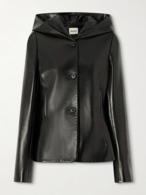 June Hooded Peplum Leather Jacket