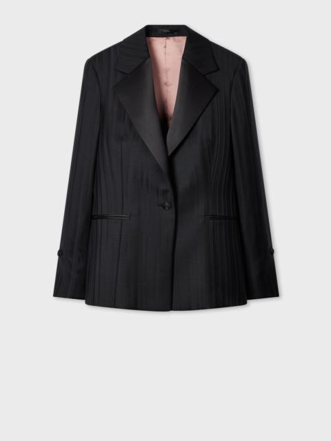 Women's Black 'Tonal Stripe' Tux Jacket