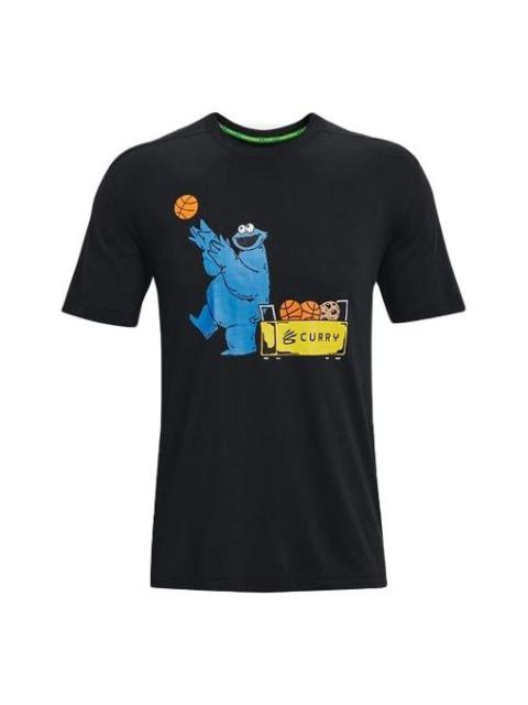 Under Armour Curry Cookie Monster T-shirt 'Black' 1369624-001