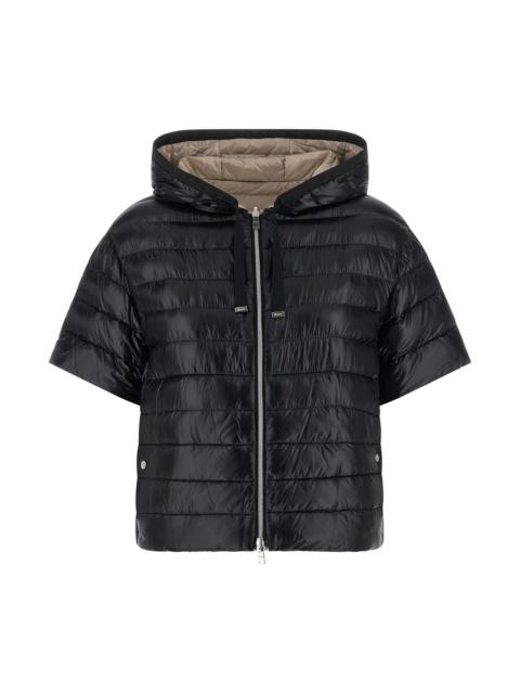 Reversible short-sleeved down jacket