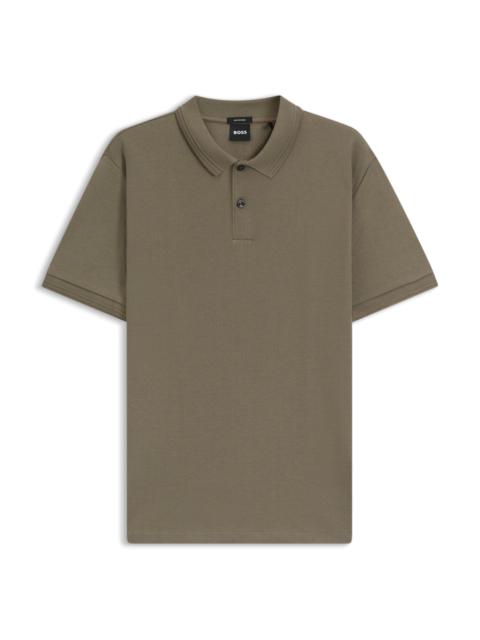 COTTON POLO SHIRT WITH HERRINGBONE STRUCTURE