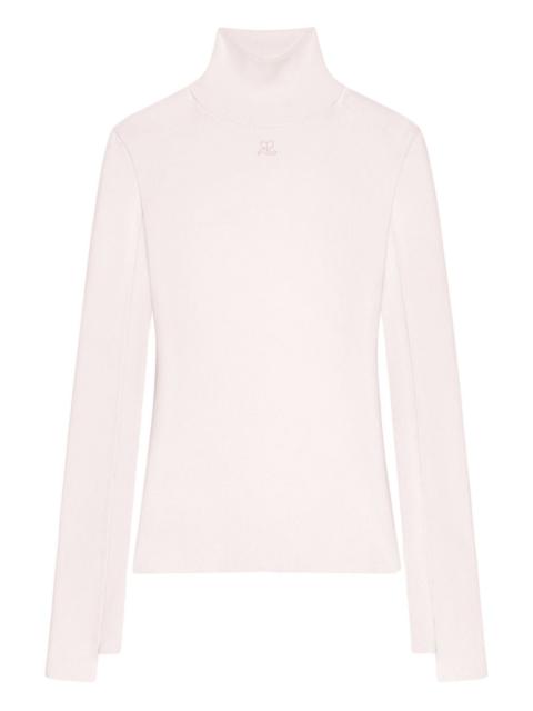 mock-neck interlock sweater