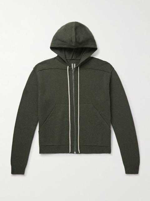 Boiled Cashmere and Wool-Blend Zip-Up Hoodie Green