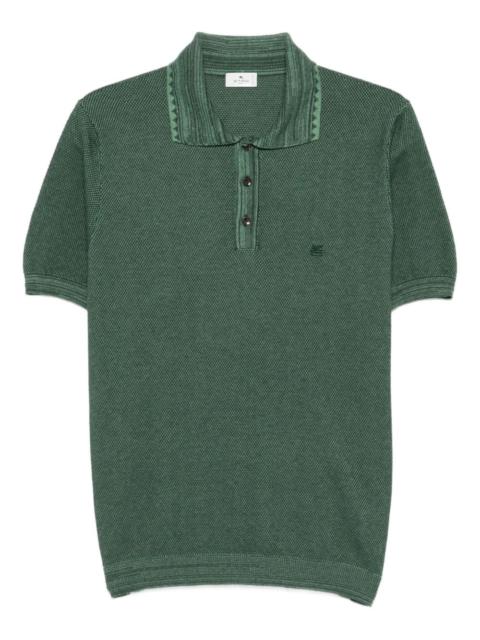 buttoned pique polo shirt