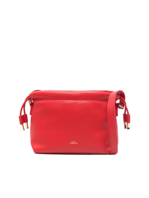 mini log-detail crossbody bag