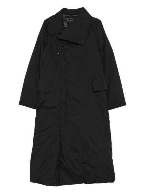 asymmetric-collar raincoat