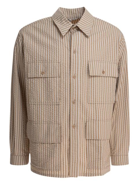 Safari striped-pattern shirt jacket