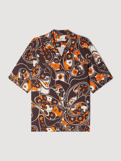 LOOSE-FIT PRINT SHARK COLLAR SHIRT
