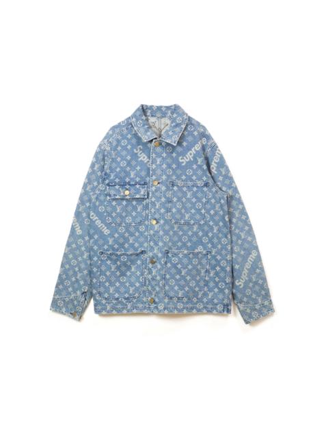 Supreme x Louis Vuitton Jacquard Denim Chore Coat Blue