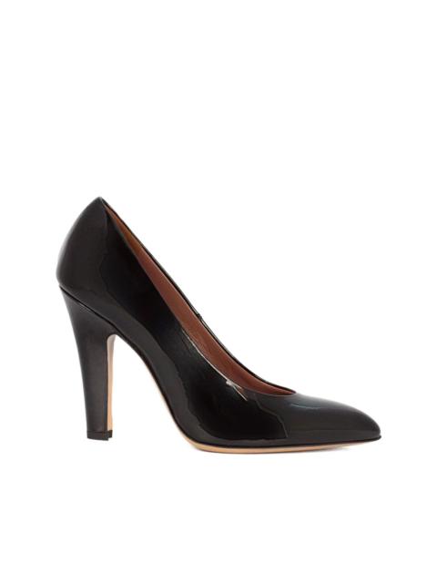 100mm patent-leather heeled pumps