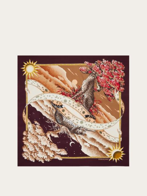 Day & Night print silk foulard