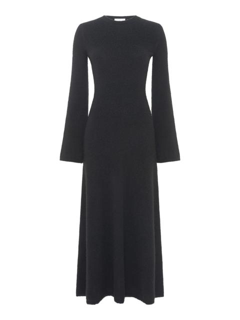 Uriel Knit Maxi Dress in Black Brushed Cashmere