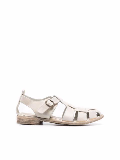 cut-out detailed leather sandals