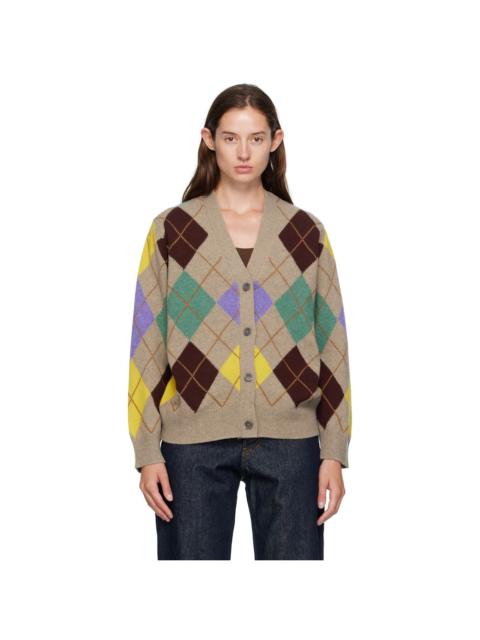 Taupe Ava Argyle Cardigan