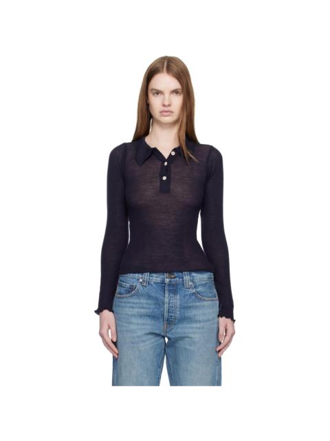 Navy Dual Long Sleeve Polo