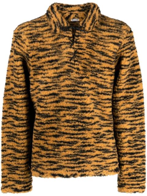 tiger-print lace-up jumper