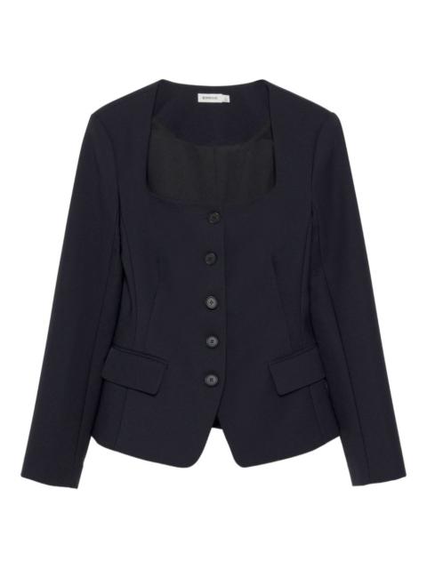 square-neck buttoned jacket