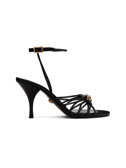 Black Opera Bow Nappa 85mm Heeled Sandals