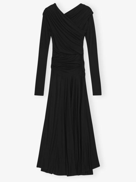 BLACK RUCHED DRESS