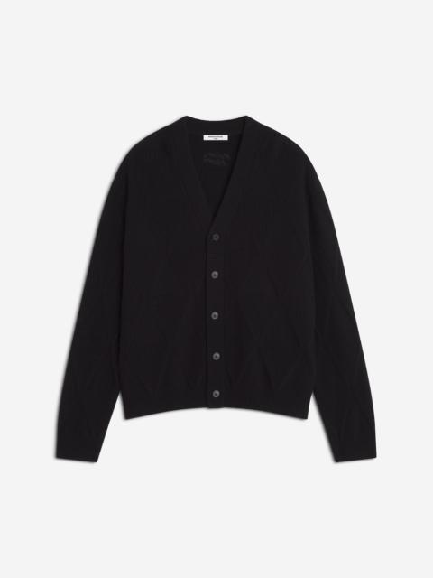 TEXTURED WOOL ARGYLE CARDIGAN